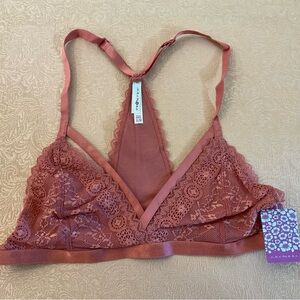 ANEMONE Pink Clay Lace Caged Bralette